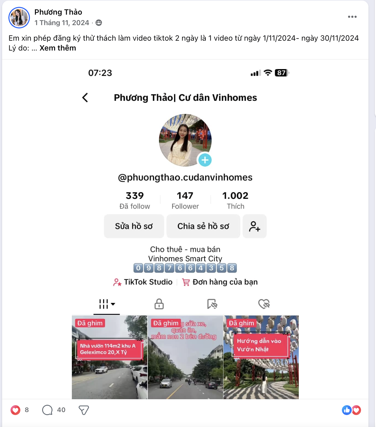 Đăng ký thử thách sản xuất video TikTok 2 ngày/video liên tục trong 30 ngày, kỷ luật xây dựng kênh chia sẻ giá trị.