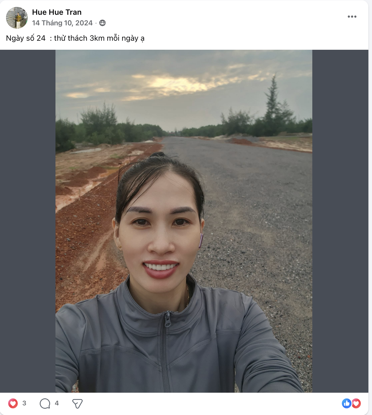 Báo cáo ngày số 24 của thử thách chạy 3km mỗi ngày: duy trì thể lực, năng lượng cao và thói quen tích cực mỗi sáng.