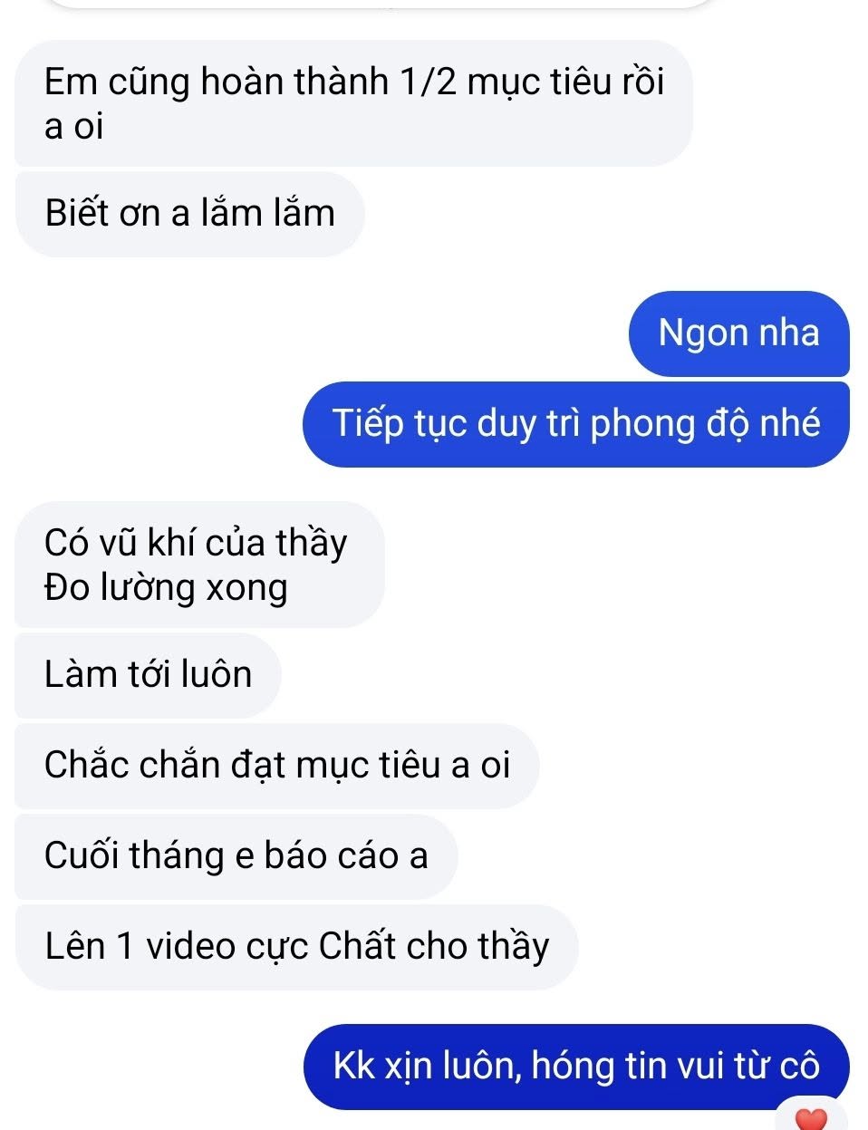 Tin nhắn của Học viên khóa online